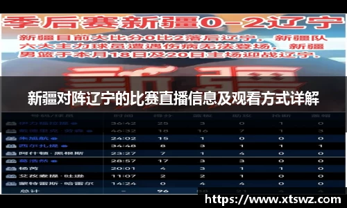 新疆对阵辽宁的比赛直播信息及观看方式详解